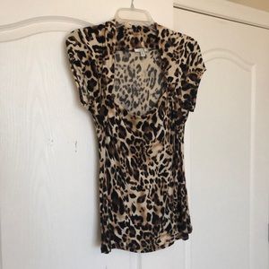 Cache knit shirt animal print